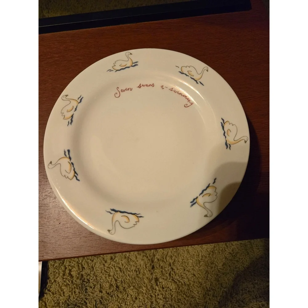 12 Days of Christmas Plate Set Complete 12 Piece Holiday Dessert Appetizer White